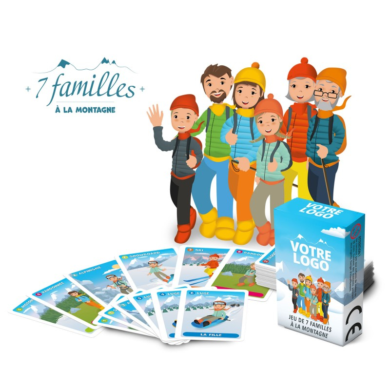 Jeux de 7 familles personnalisables - Différents thèmes A la montagne